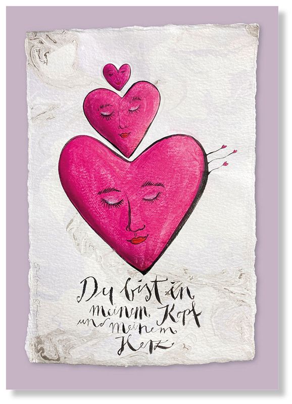 Postkarte „Kopf und Herz“