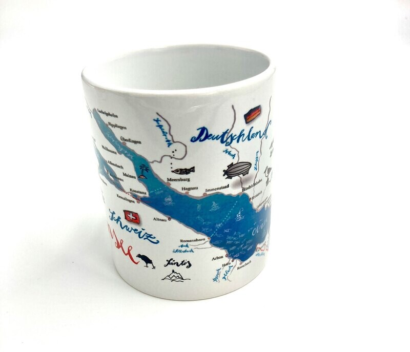 Keramiktasse "Bodenseekarte"