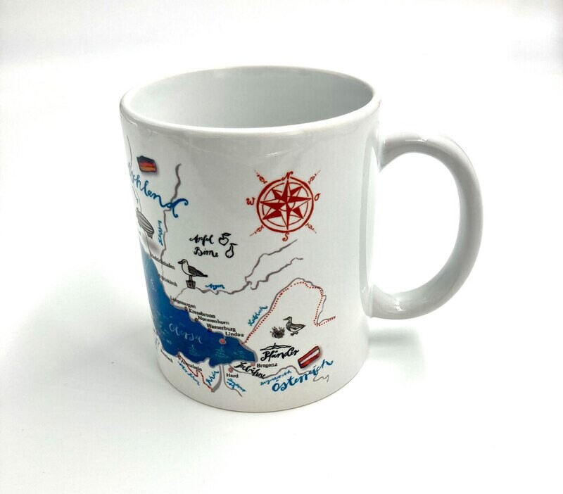 Keramiktasse "Bodenseekarte" Keramiktasse "Bodenseekarte"