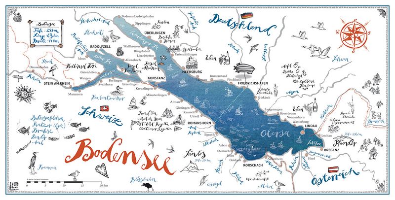 Badetuch-L "Bodenseekarte" 140x70cm