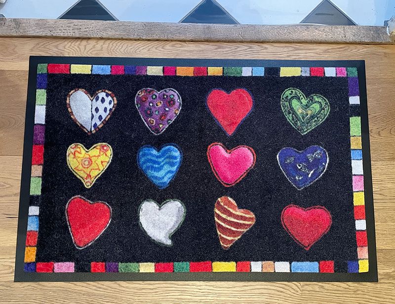Schmutzmatte „Jahreszeitenliebe in schwarz“ 75 x 48 cm