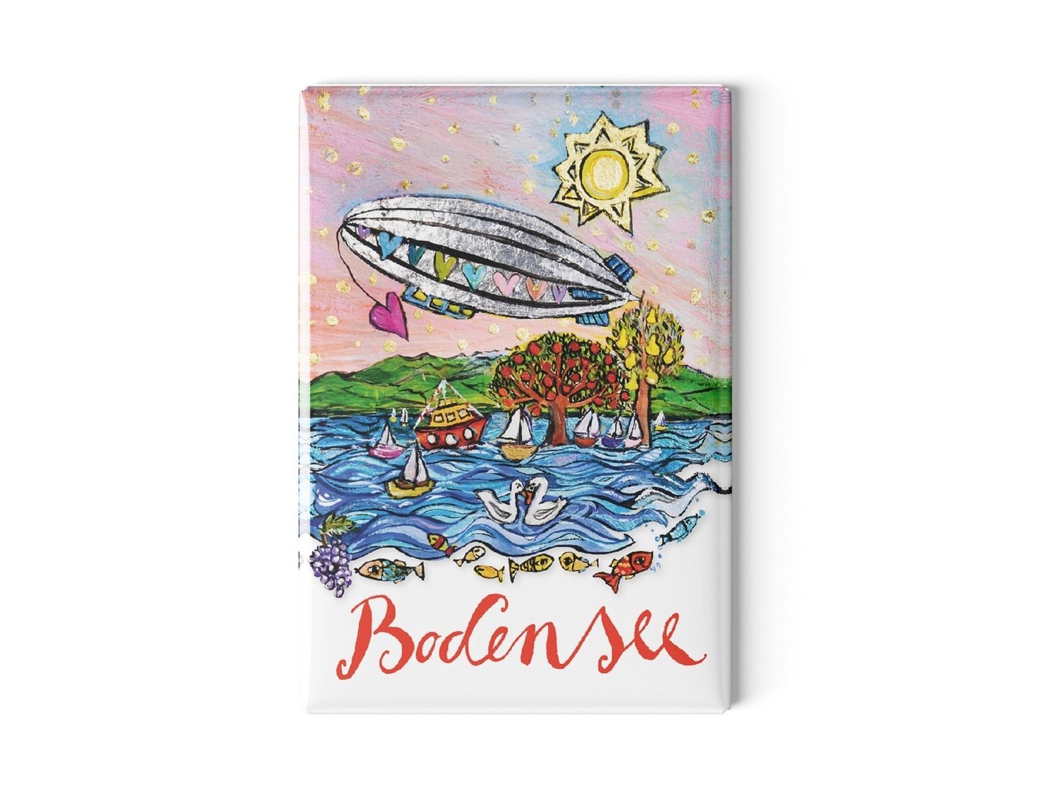 Metallmagnet-L, Bodensee, Zeppelin, Sunset Metallmagnet-L, Bodensee, Zeppelin, Sunset