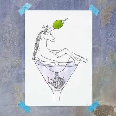 Unicorn Martini Art Print
