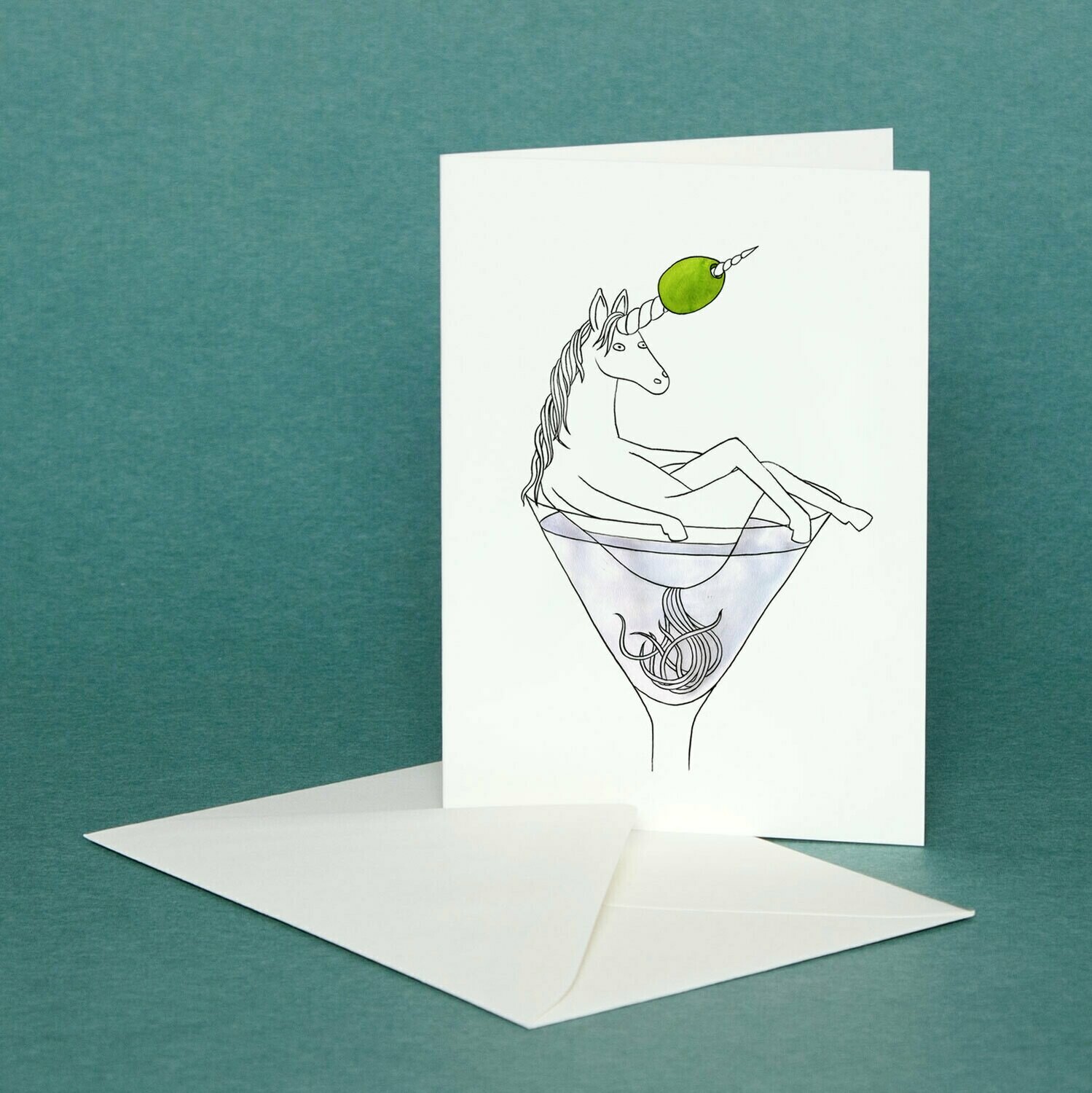 Unicorn Martini Greeting Card