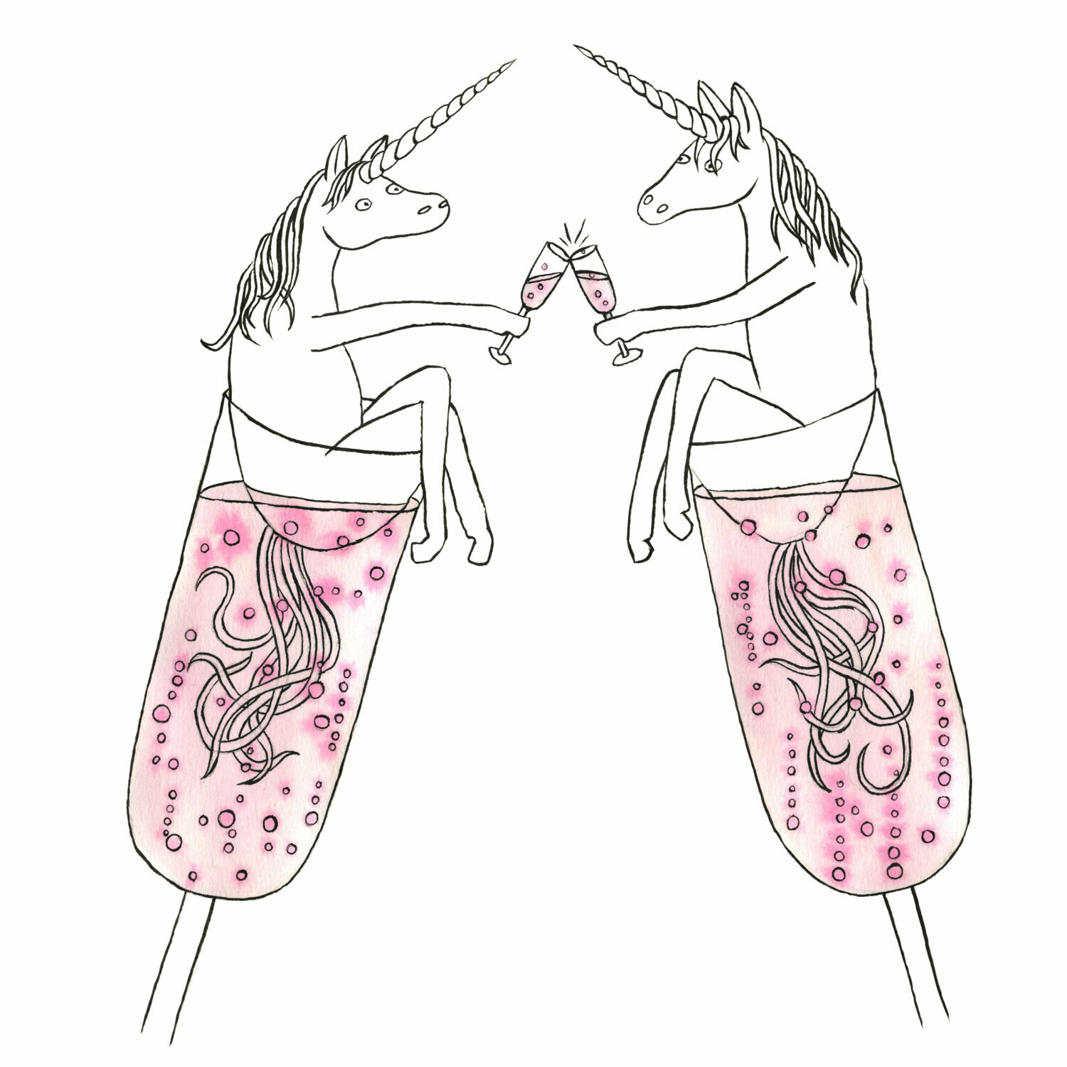 Unicorn Champagne Art Print