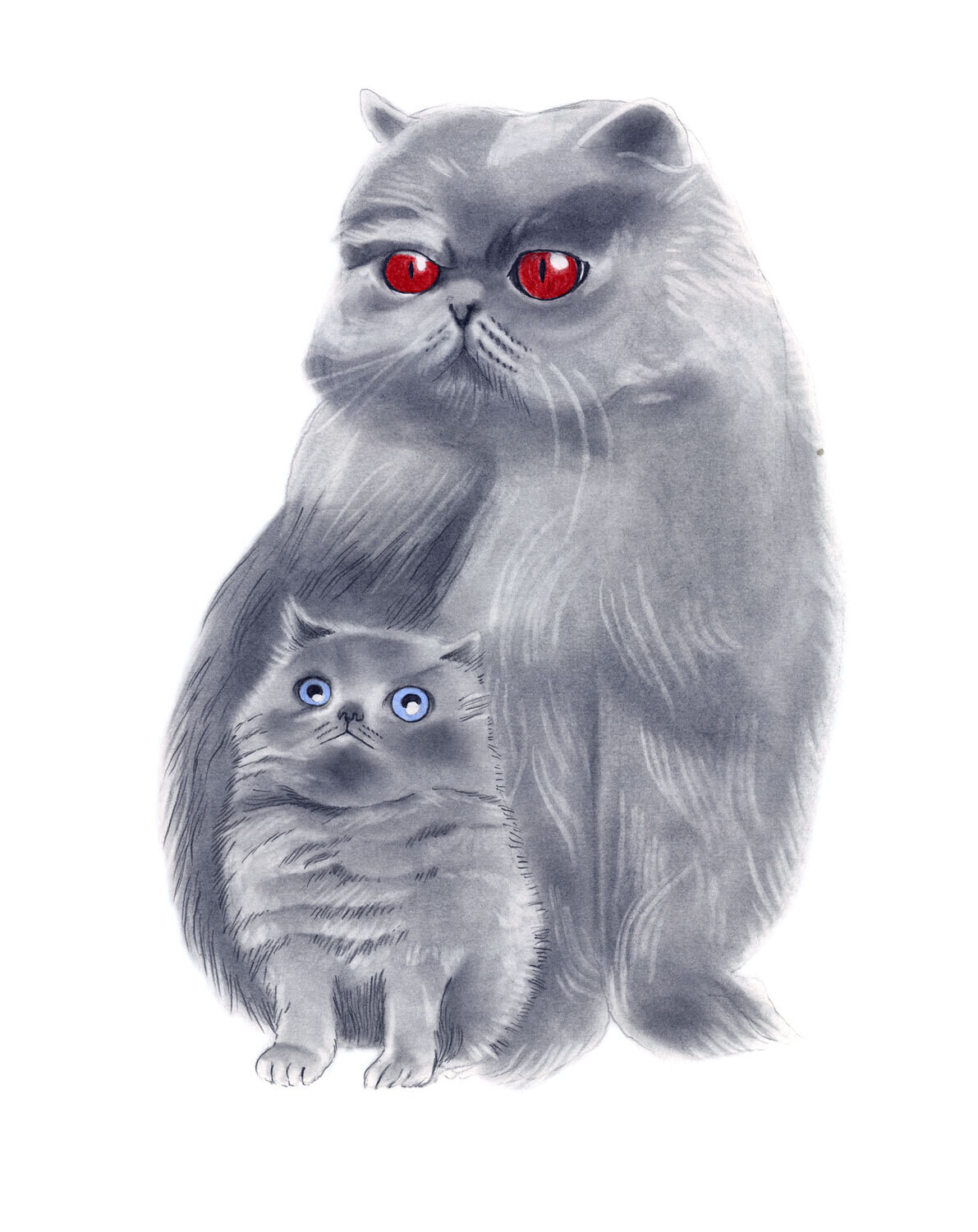 Blue Persian Cats Art Print