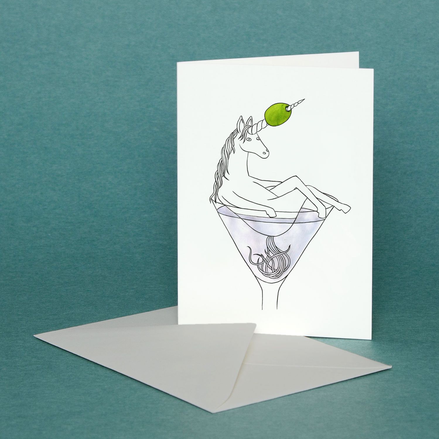Unicorn Martini Greeting Card