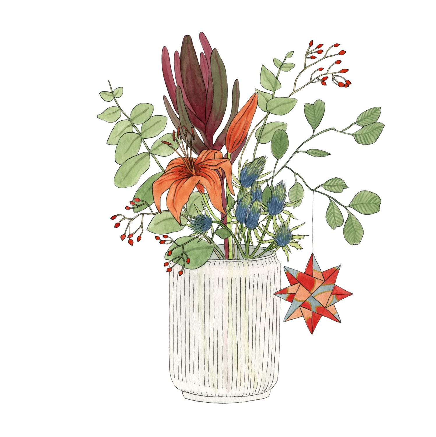 Winter Bouquet Christmas Card