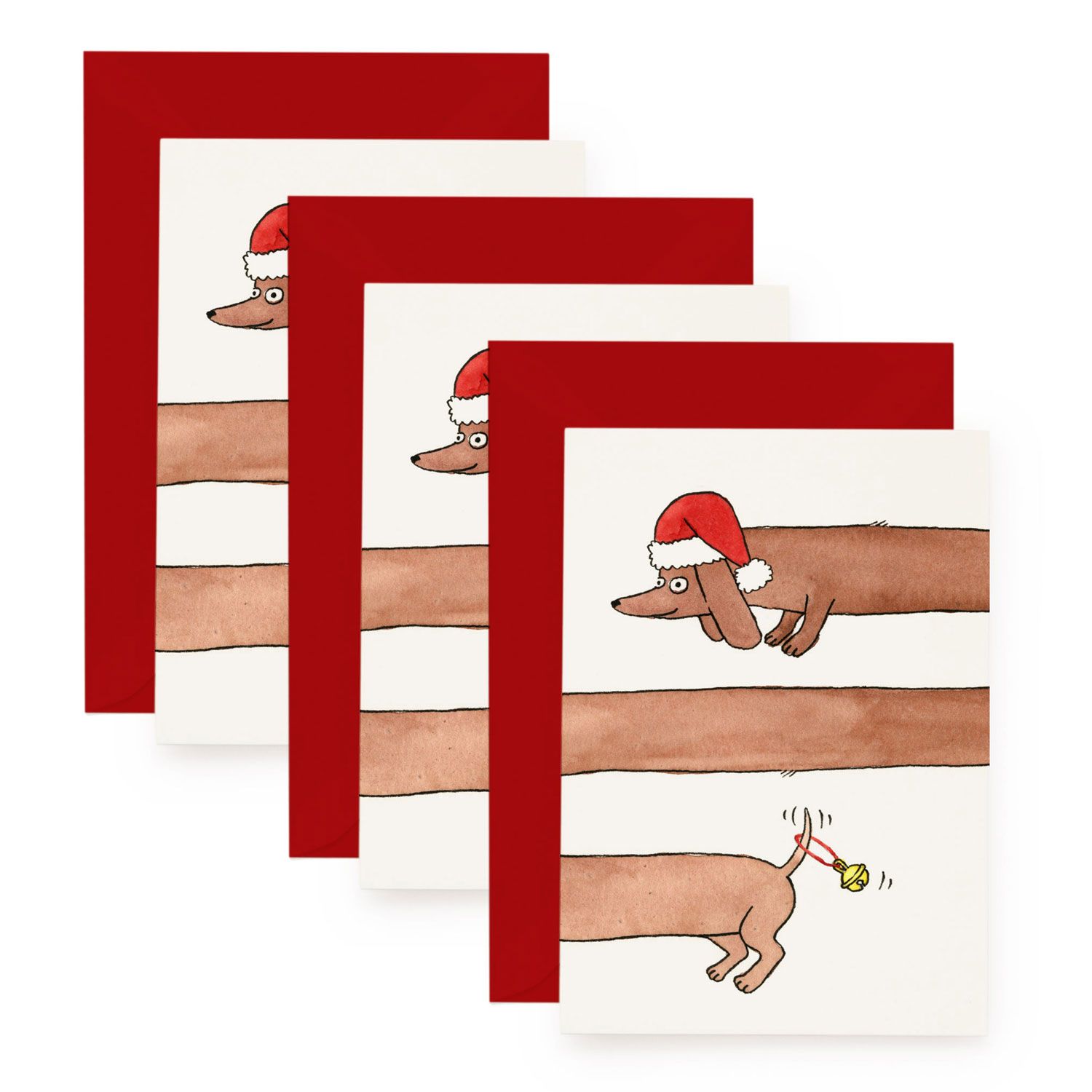 Set of 3: Dachshund Christmas Card