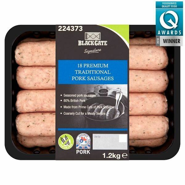 Blackgate Signature 18 Premium Traditional Pork Sausages 1x1.2kg