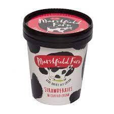 Marshfield Strawberry & Clotted Cream Ice Cream Mini Tubs 12x125ml