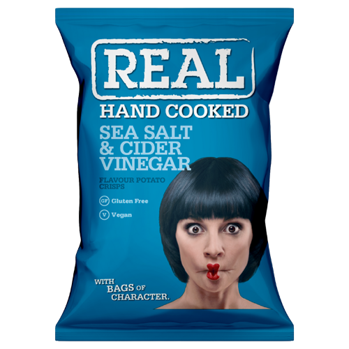 Real Crisps Sea Salt & Malt Vinegar 24x35g