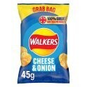 Walkers Cheese & Onion Crisps Grab Bags 32x45g