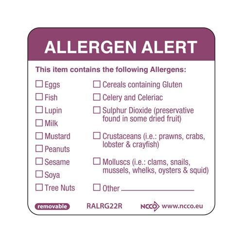 Allergen Labels Removeable 1x500