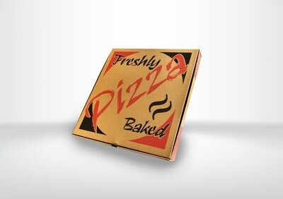 12" Pizza Brown Printed Boxes 1x100