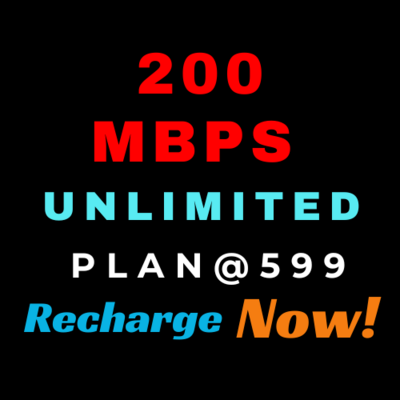 Upto 200 Mbps Unlimited Data Plan