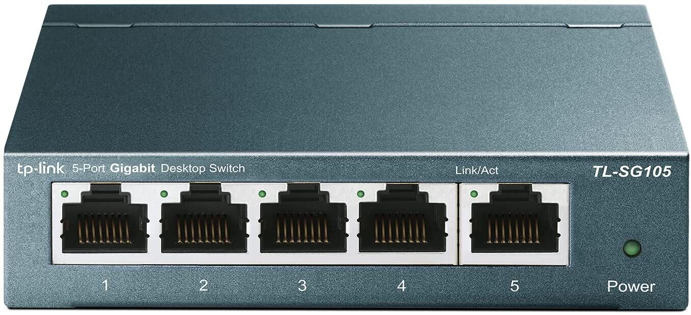 TP-Link TL-SG105 | 5 Port Gigabit Unmanaged Ethernet Network Switch, Ethernet Splitter | Plug & Play | Fanless Metal Design | Shielded Ports | Traffic Optimization | Limited Lifetime Protection