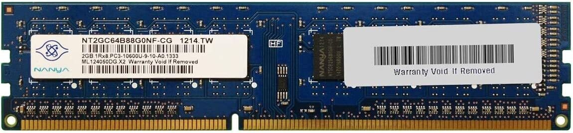NANYA 2GB PC3-10600U DDR3 Memory Module NT2GC64B88G0NF-CG