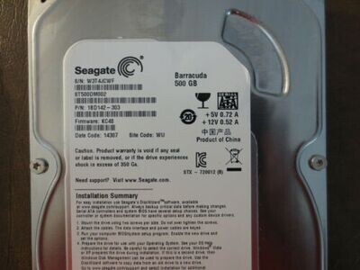Seagate 1BD142-303 - 500GB 7.2K RPM SATA 3.5