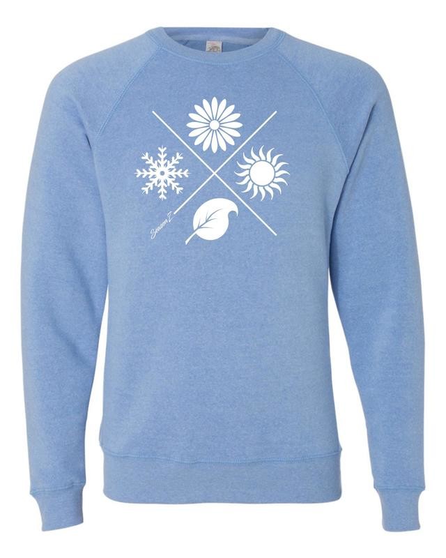 4 SEASONS CREWNECK-PACIFIC BLUE