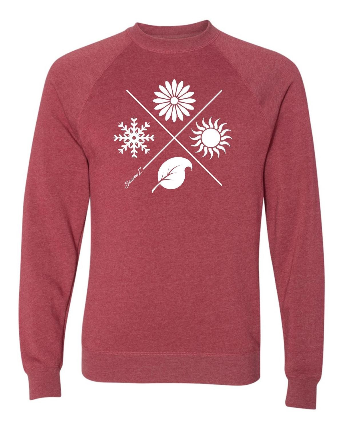 4 SEASONS CREWNECK-CRIMSON