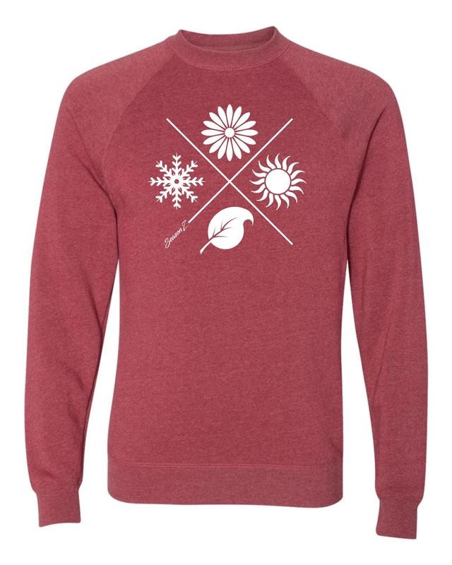 4 SEASONS CREWNECK-CRIMSON