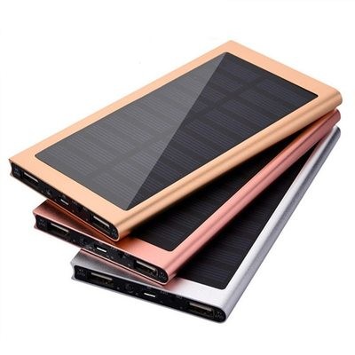 Ultra-Thin Portable Solar Battery Power Bank With LED Light
