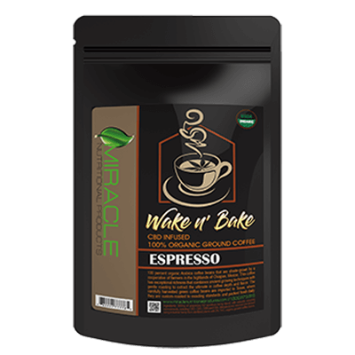 Wake N Bake CBD Organic Ground Coffee Espresso 300mg