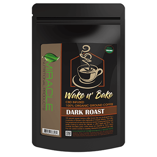 Wake N Bake CBD Organic Ground Coffee Dark Roast