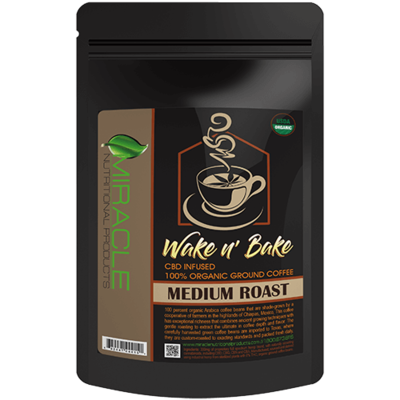 Wake N Bake CBD Organic Ground Coffee Medium Roast