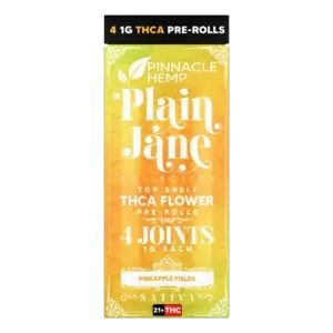 Plain Jane THCA Pre-Rolls – Pineapple Fields (4pck) Sativa