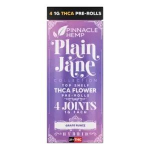 Plain Jane THCA Pre-Rolls – Grape Runtz (4pck) (Hybrid)