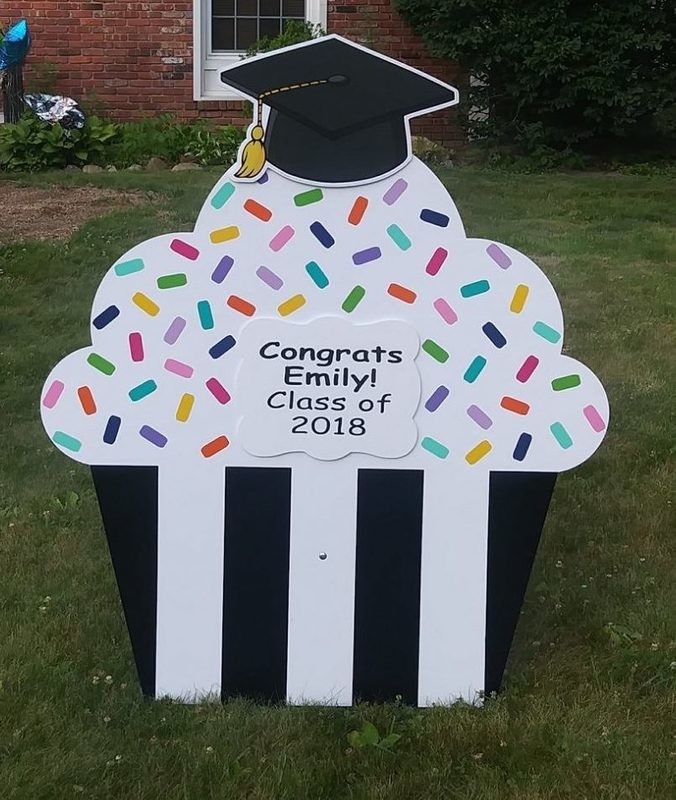 Black and White Cupcake Yard Sign