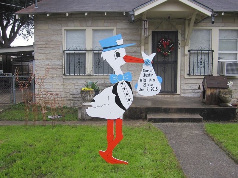 Boy Stork Birth Announcement Yard Sign