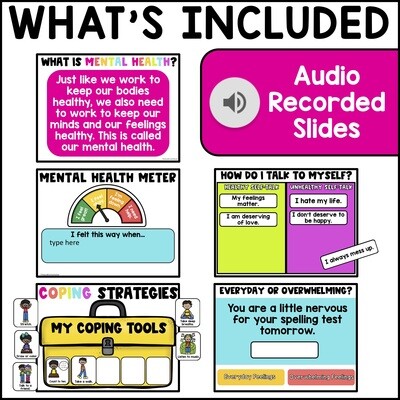 Mental Health Activities &amp; Lessons Google Slides SEL