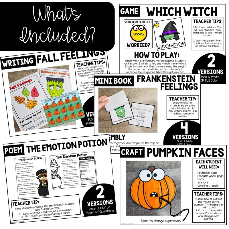 Social Emotional Learning for October: Emotions | Halloween SEL