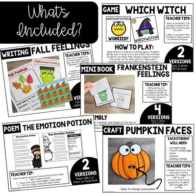 Social Emotional Learning for October: Emotions | Halloween SEL