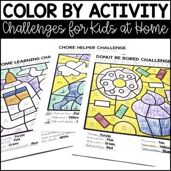 Home Learning Challenges - Color by Activity