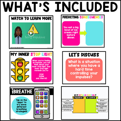 Impulse Control Activities &amp; Lessons for Google Slides SEL