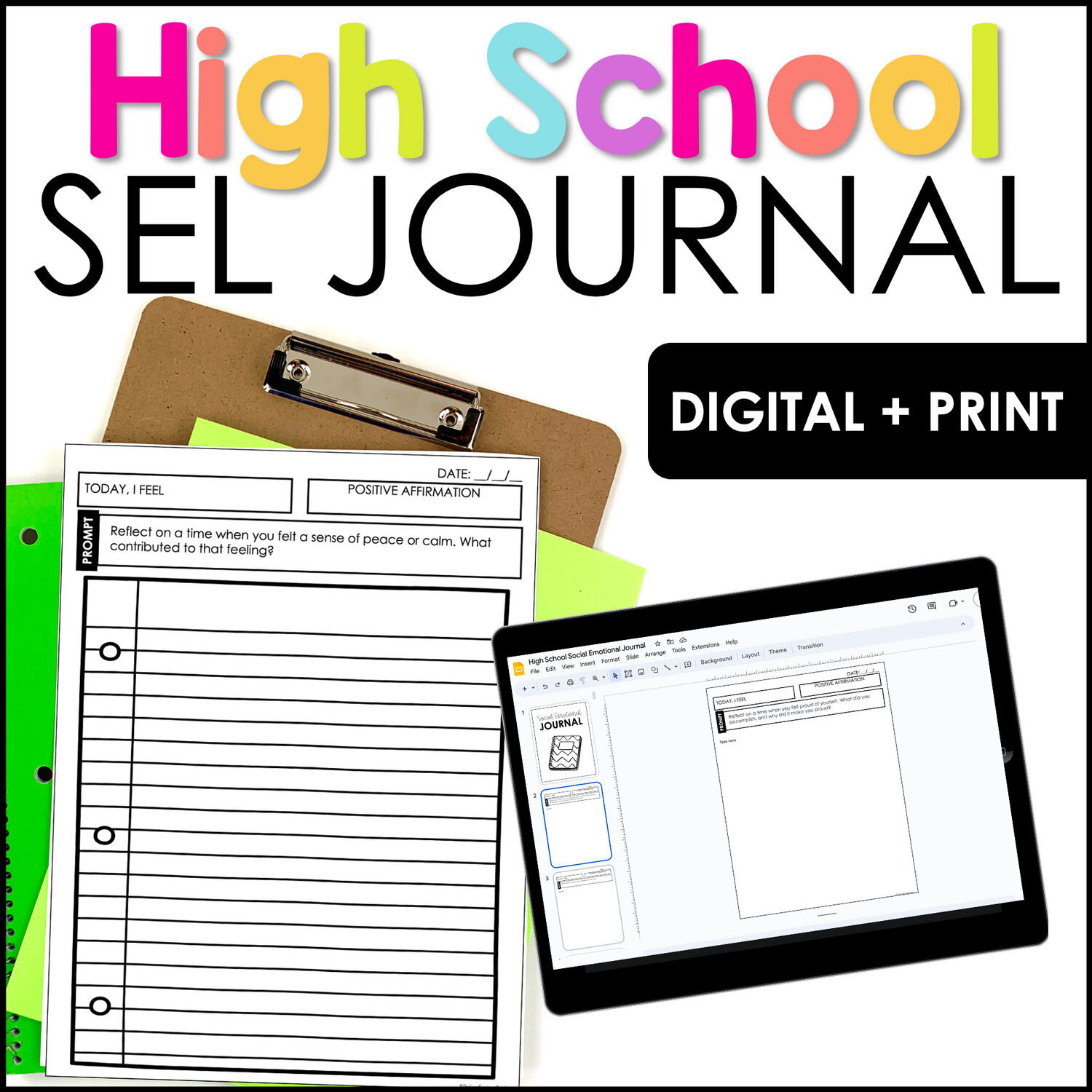 Social Emotional Learning Journal for High School Students
