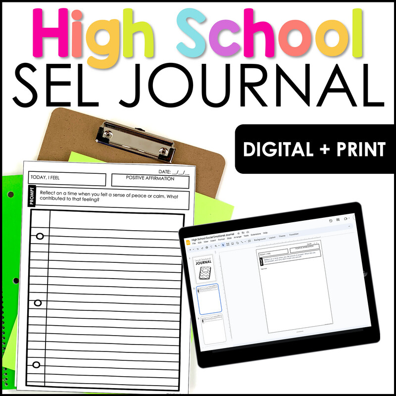 Social Emotional Learning Journal for High School Students