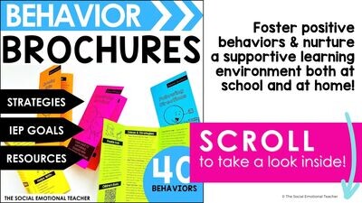 Behavior Brochures Support for Parent-Teacher Conferences