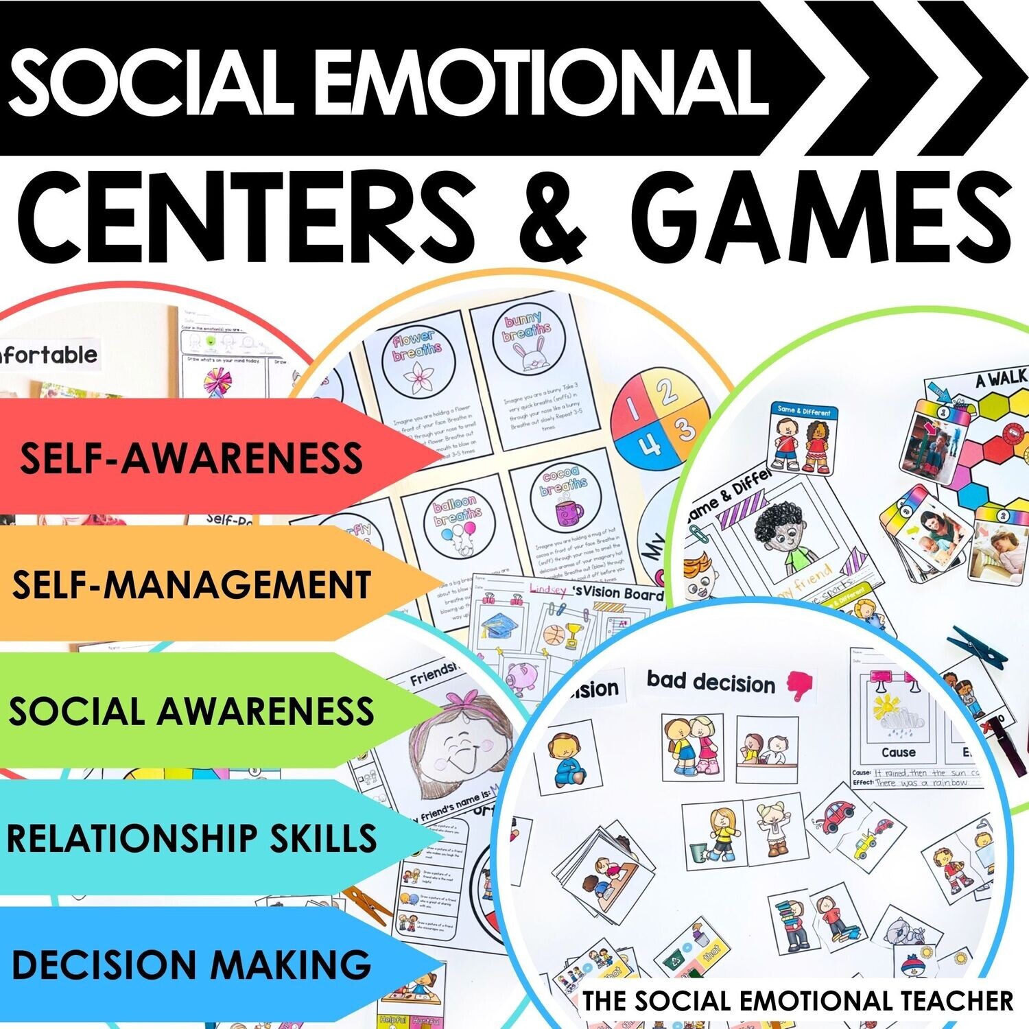 Social Emotional Learning Centers &amp; Games for Primary Grades BUNDLE