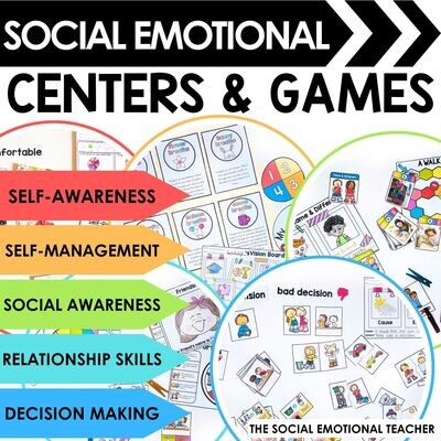 Social Emotional Learning Centers &amp; Games for Primary Grades BUNDLE