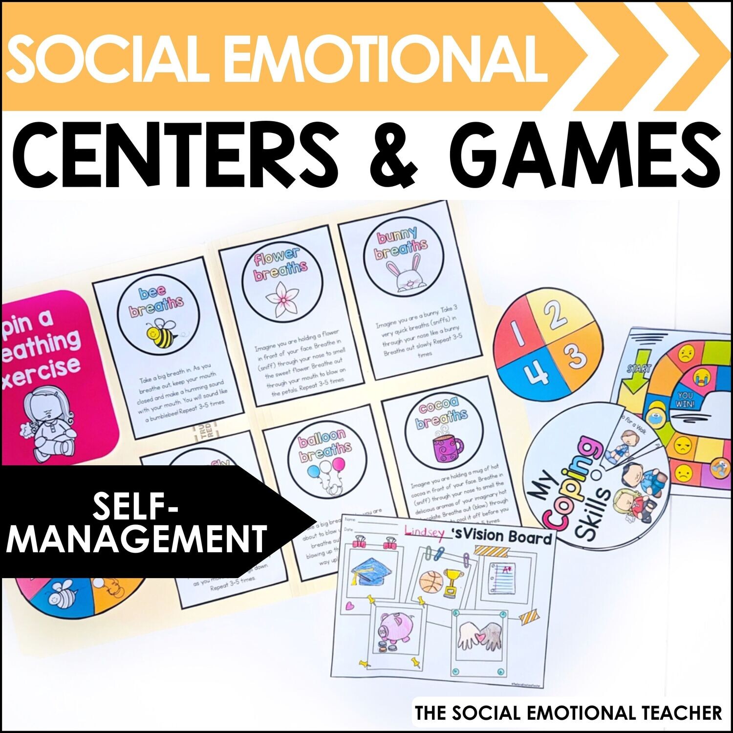 Self-Management SEL Centers &amp; Games for Primary Grades