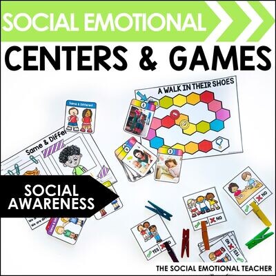 Social Awareness SEL Centers &amp; Games for Primary Grades