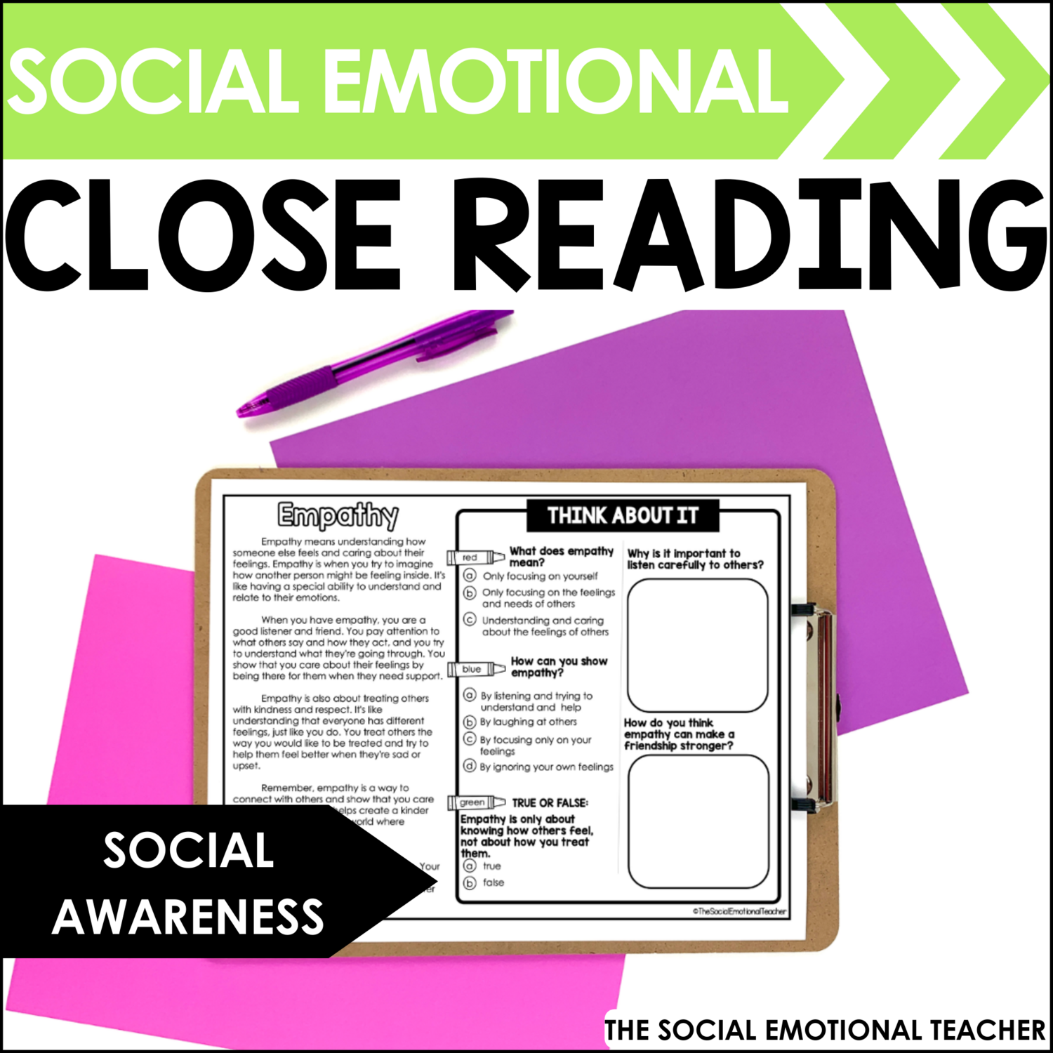 Social Emotional Close Reading: Social Awareness