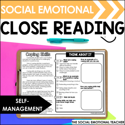 Social Emotional Close Reading: Self-Management