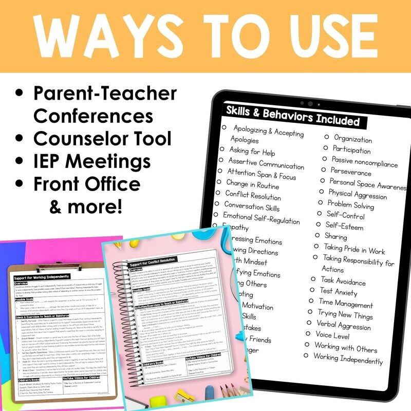 Behavior Support Sheets for SEL