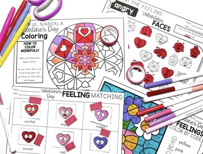 Valentine's Day Social Emotional Learning Activity Worksheets